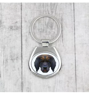 Leonberger - geometric keychain with a photo and the inscription Art-Dog