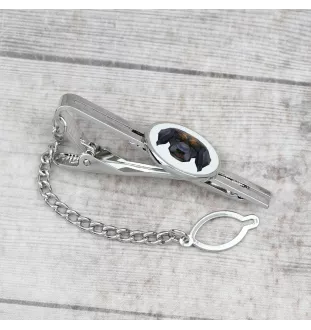 Leonberger - geometric tie clip with a picture and inscription from Art-Dog