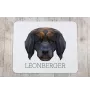 Leonberger, Chien De Leonberg - tapis de souris géométrique avec photo et inscription Art-Dog