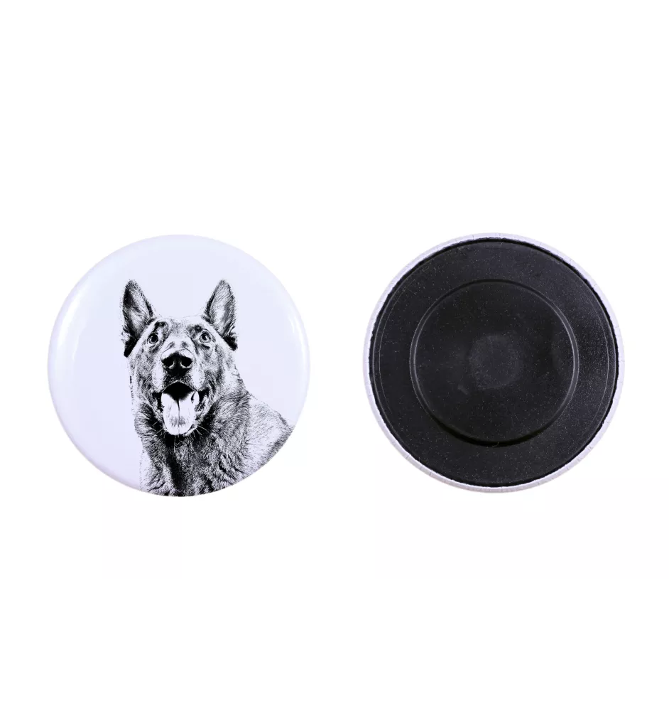 Malinois chien de berger belge - aimant avec un œil de chien, exceptionnellement léger, aimant puissant, produit fabriqué à la main par la marque Art-Dog