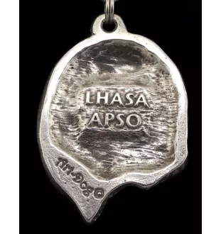 Lhasa Apso - un collier avec un chien, un pendentif de chien sur une chaîne en argent, un bijou unique de la marque Art-Dog