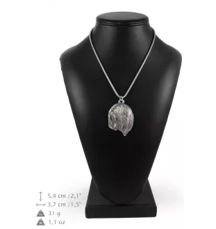 Lhasa Apso, Lhasaterrier, Löwenhund - Halskette mit Hund, Hundeanhänger an einer silbernen Kette, einzigartiger Schmuck der Marke Art-Dog