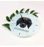 Leonberger - geometrische Wanduhr mit Bild und Aufschrift der Marke Art-Dog