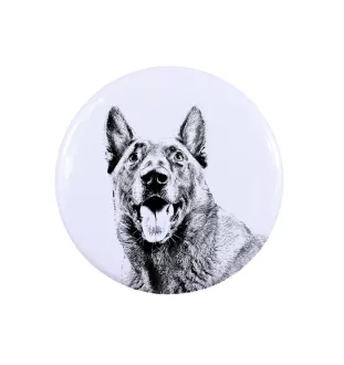 Malinois chien de berger belge - badge avec votre chien, ajoutez votre propre photo, marque Art-Dog
