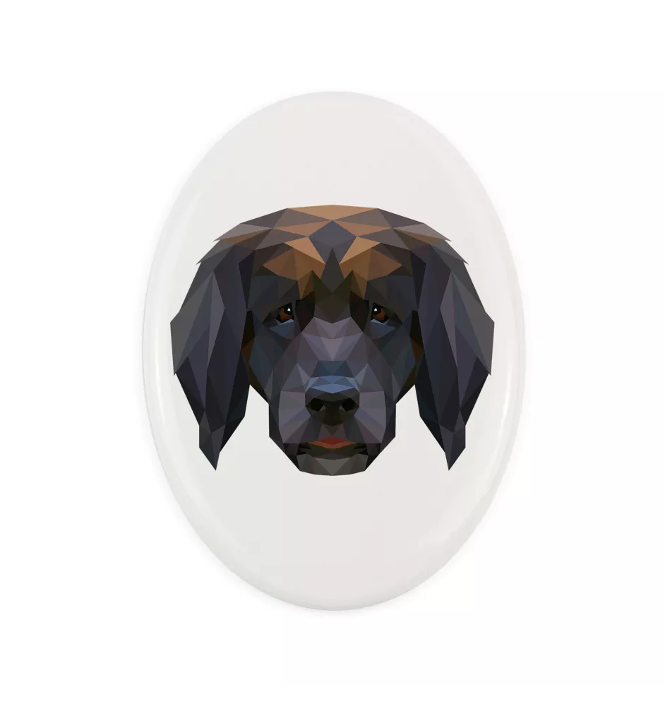 Leonberger - Fliese mit geometrischem Bild und Schriftzug der Marke Art-Dog