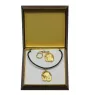 Lhasa Apso - keychain and necklace with a dog in a box, high-quality gold-plated product, Art-Dog brand