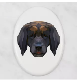 Leonberger, Chien De Leonberg - une plaque avec une photo et un motif géométrique de la marque Art-Dog