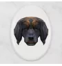 Leonberger - Fliese mit geometrischem Bild und Schriftzug der Marke Art-Dog