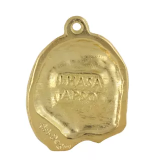 Lhasa Apso - keychain and necklace with a dog in a box, high-quality gold-plated product, Art-Dog brand
