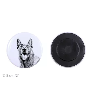 Malinois chien de berger belge - aimant avec un œil de chien, exceptionnellement léger, aimant puissant, produit fabriqué à la main par la marque Art-Dog