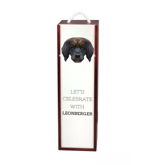 Leonberger - geometrische Box mit einem Bild und Schriftzug für Wein der Marke Art-Dog
