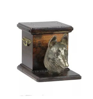 Malinois chien de berger belge - urne pour les cendres d'un chien avec une statuette, une urne élégante pour chien, une urne exceptionnelle avec un buste de chien de la marque Art-Dog