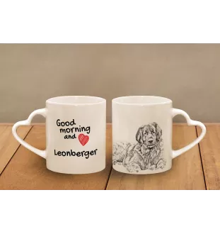 Leonberger - Tasse mit Hund, entzückende Tasse mit herzförmigem Henkel, universelles Geschenk der Marke Art-Dog