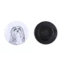 Lhasa Apso, Lhasaterrier, Löwenhund Magnet mit einem Hundepfotenabdruck, außergewöhnlich leicht, starker Magnet, handgefertigtes Produkt der Marke Art-Dog