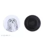 Lhasa Apso, Lhasaterrier, Löwenhund Magnet mit einem Hundepfotenabdruck, außergewöhnlich leicht, starker Magnet, handgefertigtes Produkt der Marke Art-Dog