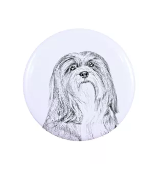 Lhasa Apso - aimant avec un œil de chien, exceptionnellement léger, aimant puissant, produit fabriqué à la main par la marque Art-Dog