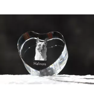 Malinois Owczarek belgijski serce kryształowe z psem Art-Dog
