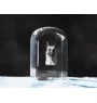 Malinois Belgian Shepherd Dog - crystal cube with a photo, photo of a dog in crystal, cubic paperweight from Art-Dog brand