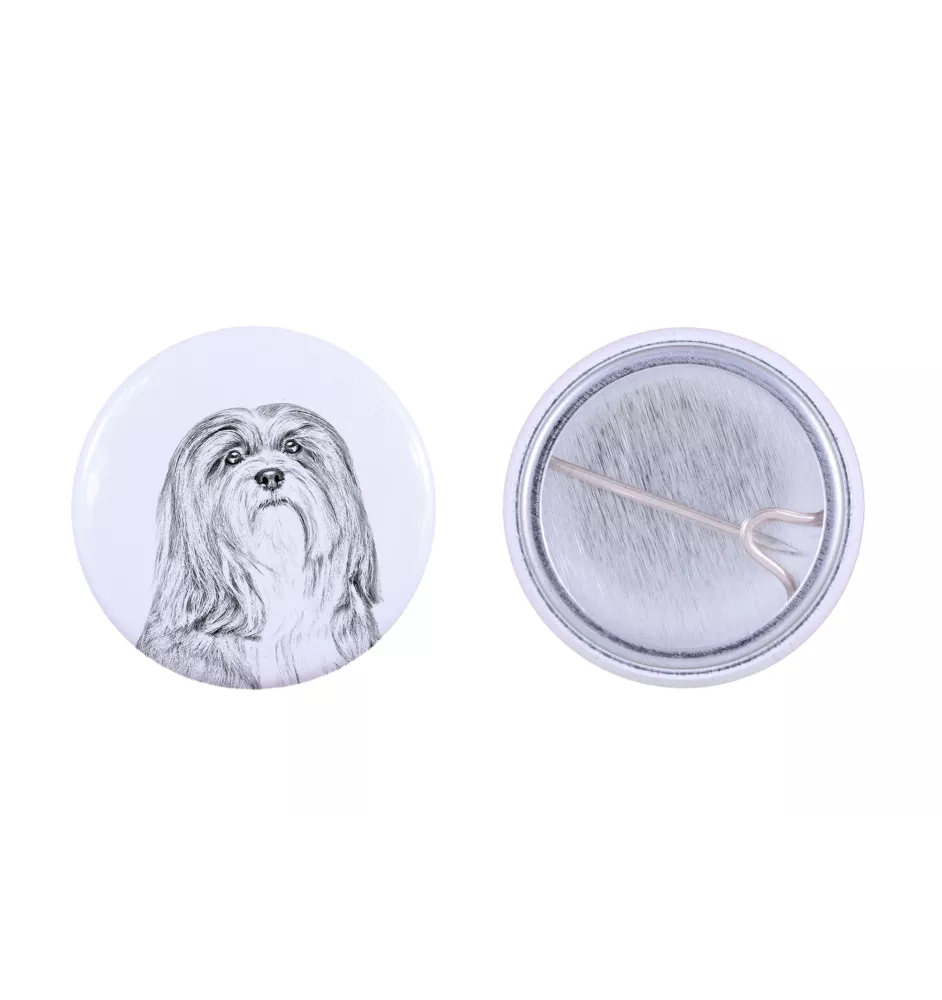 Lhasa Apso przypinka z psem mała Art-Dog