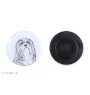 Lhasa Apso, Lhasaterrier, Löwenhund Magnet mit einem Hundepfotenabdruck, außergewöhnlich leicht, starker Magnet, handgefertigtes Produkt der Marke Art-Dog