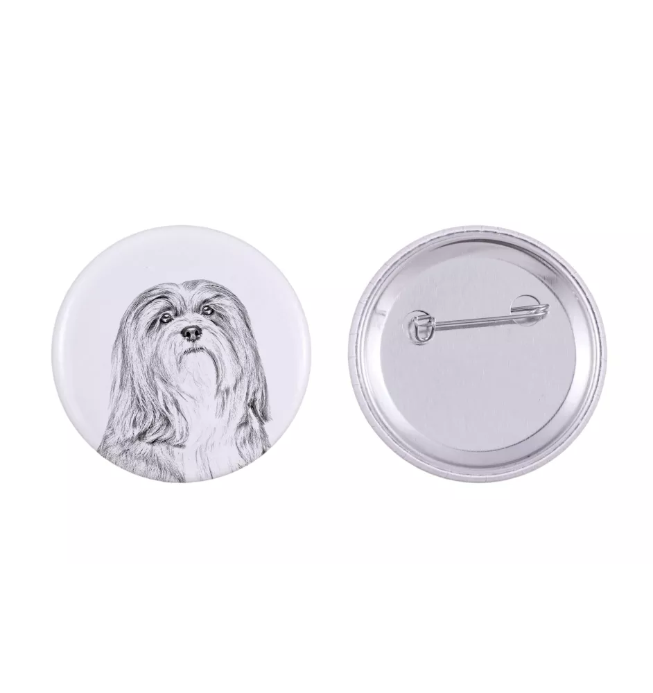Lhasa Apso - pin with your dog, add your own photo, Art-Dog brand