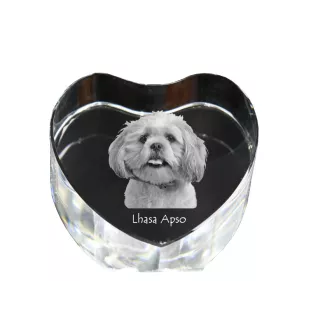 Lhasa Apso serce kryształowe z psem Art-Dog