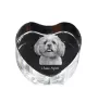 Lhasa Apso, Lhasaterrier, Löwenhund - Hundebild im Kristall, Kristallherz, einzigartiger Bilderrahmen der Marke Art-Dog