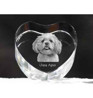 Lhasa Apso - une photo de chien dans un cristal, un cœur en cristal, un cadre photo exceptionnel de la marque Art-Dog