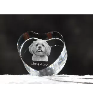 Lhasa Apso - une photo de chien dans un cristal, un cœur en cristal, un cadre photo exceptionnel de la marque Art-Dog