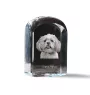 Lhasa Apso - un cube de cristal avec une photo, une photo de chien dans le cristal, un presse-papiers cubique de la marque Art-Dog
