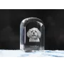 Lhasa Apso - un cube de cristal avec une photo, une photo de chien dans le cristal, un presse-papiers cubique de la marque Art-Dog
