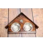 Lhasa Apso - wooden stand with bowls for a dog, decorative dog bowls, a gift for adopting a dog from the Art-Dog brand