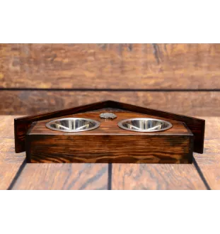 Lhasa Apso - support en bois avec des bols pour chien, bols pour chien décoratifs, cadeau pour l'adoption d'un chien de la marque Art-Dog