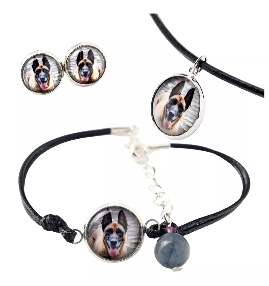 Malinois Belgischer Schäferhund - Schmuckset in einer Schachtel, Halskette, Ohrringe, Armband, Produkte der Marke Art-Dog