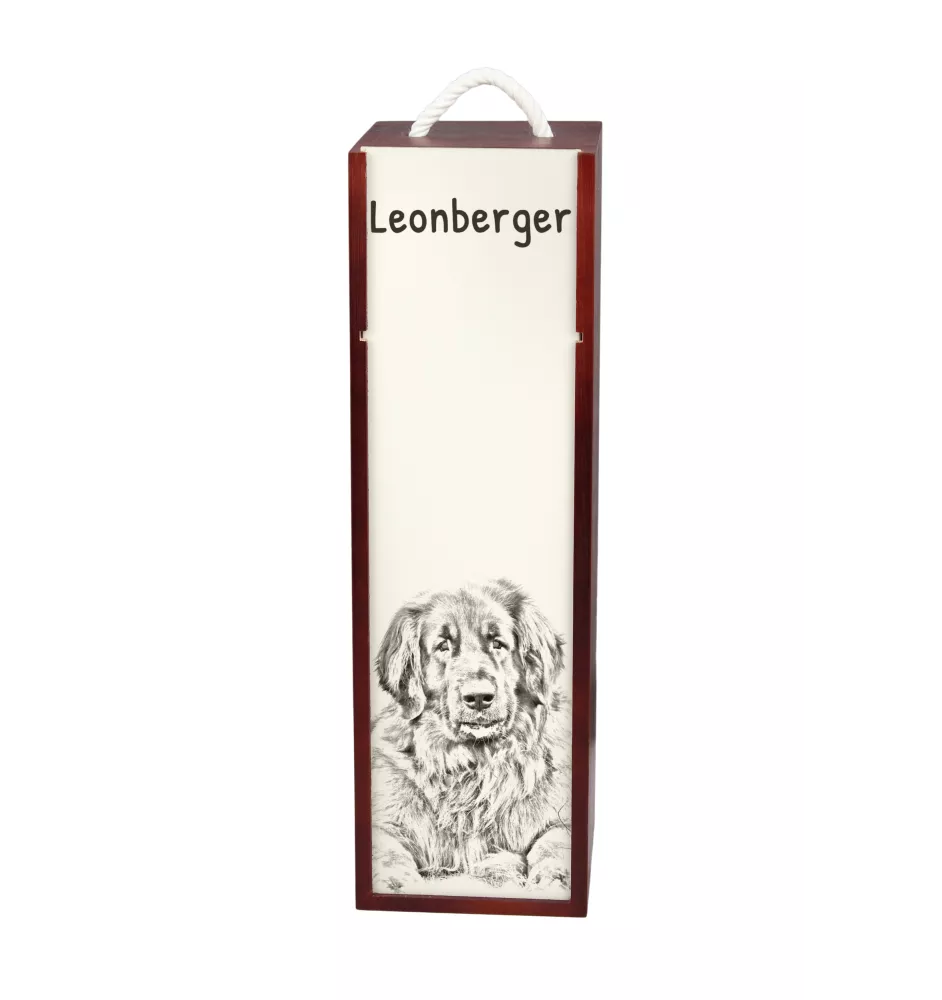 Leonberger - Weinbox mit Hund, Alkoholbox mit Grafik, personalisierte Geschenkbox der Marke Art-Dog