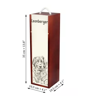 Leonberger - wine box with a dog, alcohol box with graphics, personalized gift box from the Art-Dog brand