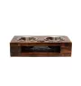 Lhasa Apso - wooden stand with bowls for a dog, steel dog bowls, a gift for adopting a dog from the Art-Dog brand