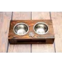 Lhasa Apso, Lhasaterrier, Löwenhund - Holzständer mit Näpfen für Hunde, Edelstahlnäpfe, Geschenk zur Adoption eines Hundes von der Marke Art-Dog