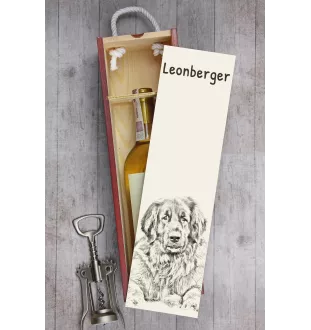 Leonberger - wine box with a dog, alcohol box with graphics, personalized gift box from the Art-Dog brand