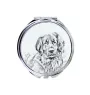 Leonberger - Pocket mirror with a dog, personalized mirror for a purse, compact mirror with Art-Dog brand print.
