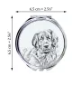 Leonberger - Pocket mirror with a dog, personalized mirror for a purse, compact mirror with Art-Dog brand print.