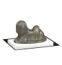 Lhasa Apso, Lhasaterrier, Löwenhund - Hundestatue, Figur auf weißem Sockel, Trophäe für die Art-Dog-Hundeaustellung.