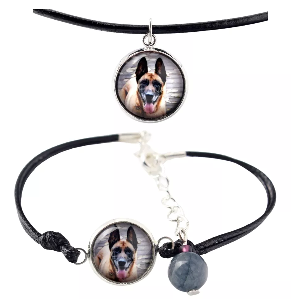 Malinois Belgischer Schäferhund - Schmuckset mit Ihrem Foto, handgefertigtes Set, Armband und Halskette von Art.-Dog.