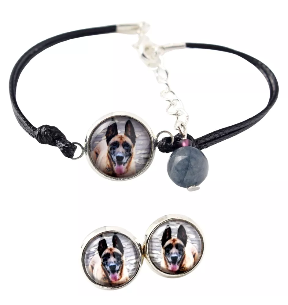 Malinois Belgian Shepherd Dog - a set of jewelry with your photo, a woman's ornament, handmade item, a product made with passion for creating the Art-Dog brand.