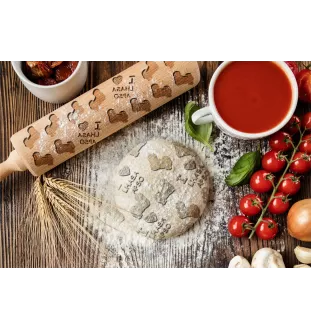 Lhasa Apso - rolling pin for dough with a dog, patterned rolling pin for ceramics, a gift for a cook from the Art-Dog brand