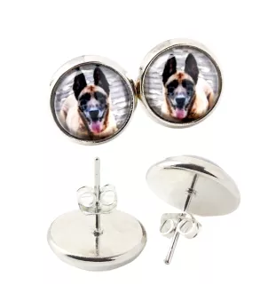 Malinois Belgischer Schäferhund - Ohrringe in einer Schachtel, Ihr Foto, handgefertigter Schmuck, Eigenmarke von Art-Dog.