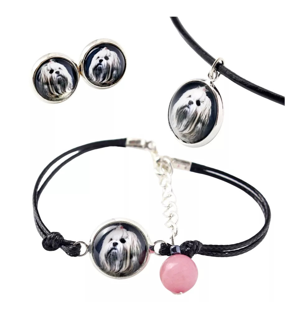 Lhasa Apso, Lhasaterrier, Löwenhund - Schmuckset in einer Schachtel, Halskette, Ohrringe, Armband, Produkte der Marke Art-Dog