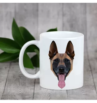 Malinois Belgischer Schäferhund - Becher mit einem Bild und dem Schriftzug geometrischer Hund Art-Dog