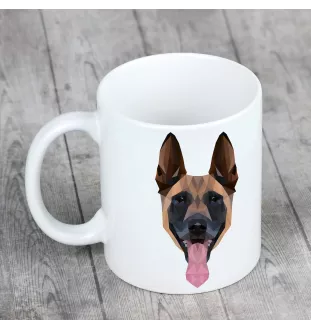 Malinois Belgischer Schäferhund - Becher mit einem Bild und dem Schriftzug geometrischer Hund Art-Dog