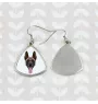 Malinois Belgian Shepherd Dog - earrings with a picture and the inscription geometric dog Art-Dog